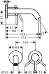 hansgrohe Tecturis S WTM 2-Loch Unterputz F-Set 165 mm Auslauf chrom, 1 Stk. - Silber