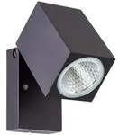 BRILLIANT schwarzer LED Au&szlig;enwandstrahler BURK | schwenkbarer Kopf | 8W 600...