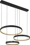 Globo Lighting H&auml;ngeleuchte Metall schwarz matt, Metall goldfarben, Acryl opal,