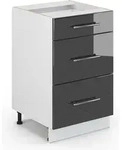 K&uuml;chenunterschrank Vicco Fame-Line Anthrazit Hochglanz 50 cm ohne Arbeitsplatte,