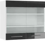 K&uuml;chenglasschrank Vicco Fame-Line Anthrazit Hochglanz 80 cm, Model 33528 -