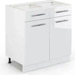 K&uuml;chenunterschrank Vicco Fame-Line Wei&szlig; Hochglanz 80 cm ohne Arbeitsplatte, Model