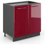 K&uuml;chenunterschrank Vicco Fame-Line Bordeaux Hochglanz/Anthrazit 80 cm ohne