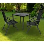 VCM 3 tlg. Gartenm&ouml;bel Set | Sitzgruppe Essgruppe | 1xTisch, 2x St&uuml;hle | Tisch