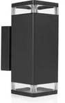 Smartwares OOL-50019, Wandbeleuchtung f&uuml;r den Au&szlig;enbereich, Schwarz, Aluminium,
