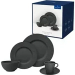Villeroy & Boch Manufacture, 4 Person(en), Porzellan, Schwarz, 15,4 cm, Rund, 27,1 cm