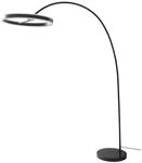 Lucande LED-Bogenlampe Yekta, schwarz, 183 cm, dimmbar