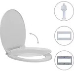 vidaXL Toilettensitz mit Absenkautomatik Hellgrau Oval - Grau