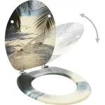 vidaXL Toilettensitz mit Deckel MDF Strand-Design