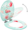 vidaXL Toilettensitze Soft-Close-Deckel 2 Stk. MDF Flamingo-Design