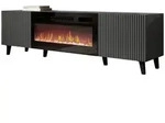 MIRJAN24 TV-Lowboard Vamos Grey 180 mit Kamin, TV-Schrank mit 2 T&uuml;ren,...
