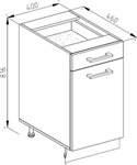 K&uuml;chenunterschrank Vicco R-Line Goldkraft Eiche 40 cm ohne Arbeitsplatte, Model