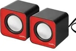Kompakt Mini Stereo-Lautsprecher PC Computer Laptop USB Paar Boxen Rot Audiocore -