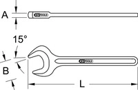 KS Tools 963.7171, KS Tools 963.7171 Einmaulschl&uuml;ssel Schl&uuml;sselweite (Metrisch)