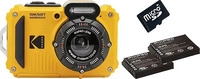 Kodak WPZ2YL6, Kodak Pixpro WPZ2 + 2 Akku + microSD Bundle Digitalkamera 15 Megapixel