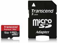 Transcend TS16GUSDU1, Transcend Premium microSDHC-Karte 16GB Class 10, UHS-I inkl.