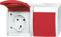 ABB 2CKA002084A0713, ABB 2CKA002084A0713 Schutzkontakt-Steckdose IP44 Rubin-Rot, Rot