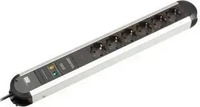 Bachmann 331006, Bachmann 331006 Steckdosenleiste Silber-Schwarz 1St.