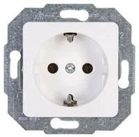 Kopp 113613087, Kopp Einsatz Schutzkontakt-Steckdose Europa Arktis-Wei&szlig;, Matt