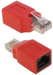 Delock 65025, Delock RJ45 Netzwerk Adapter [1x RJ45-Stecker - 1x RJ45-Buchse] Rot