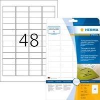Herma 8016, Herma 8016 Folien-Etiketten 45.7 x 21.2mm Folie, gl&auml;nzend Transparent
