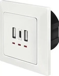 LogiLink PA0254, LogiLink PA0254 Unterputz-Dose mit USB-Ladeausgang Wei&szlig;