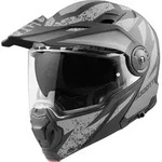 Bogotto FG-102 Safari Fiberglas Enduro Klapphelm Helm, schwarz-grau, Gr&ouml;&szlig;e XS f&uuml;r