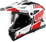 LS2 MX702 Pioneer II Hill Motocross Helm, weiss-rot, Gr&ouml;&szlig;e L f&uuml;r M&auml;nner