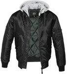 Brandit MA1 Sweat Hooded Jacke, schwarz-grau, Gr&ouml;&szlig;e S f&uuml;r M&auml;nner
