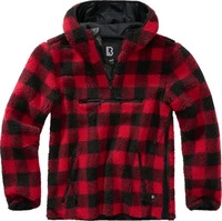 Brandit 5023-41-6XL, Brandit Teddyfleece Worker Pullover Schwarz Rot male