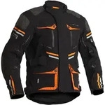 Lindstrands Sunne wasserdichte Motorrad Textiljacke, schwarz-orange, Gr&ouml;&szlig;e 50 f&uuml;r