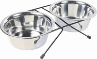 Trixie 24832, Trixie Eat on Feet Stainless Steel Bowl Set, Durchmesser: 15 cm