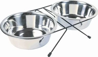Trixie 24833, Trixie Eat on Feet Stainless Steel Bowl Set, Durchmesser: 20 cm