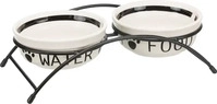 Trixie 24640, Trixie Eat on Feet Napf-Set wei&szlig;/schwarz, Durchmesser: 13 cm