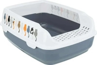 Trixie 40397, Trixie Katzentoilette Delio, mit Rand grau/wei&szlig;