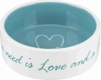 Trixie 25052, Trixie Keramiknapf Pets Home creme/petrol, Durchmesser: 20 cm