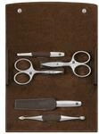 Zwilling Manik&uuml;re Pedik&uuml;re Set 5tlg. mit Nagelschere, Leder, braun Manik&uuml;re-Set
