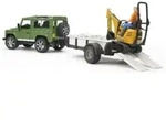 BRUDER&reg; 02593 Land Rover Defender Station Wagon mit Einachsanh&auml;nger