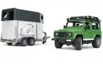 BRUDER&reg; 02592 Land Rover Defender Station Wagon mit Pferdeanh&auml;nger und 1 Pferd