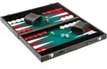 Philos Backgammon gr&uuml;n, medium, Kunstleder