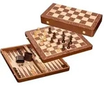 Philos Schach Backgammon Dame Set, Feld 50 mm