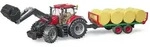 BRUDER&reg; 03198 Case IH Optum 300CVX mit Frontlader und Ballentransportanh&auml;nger