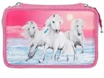 Depesche Miss Melody 3-Fach Federtasche Glitzer Pink