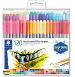 STAEDTLER&reg; 3200 Doppelfasermaler, Etui mit 120 Fasermalern in sortierten Farben