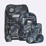 Beckmann Schulrucksack-Set Classic Maxi Camo Rex, 6-teilig