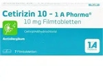 PZN-DE 03823564, CETIRIZIN 10-1A Pharma Filmtabletten 7 St., Grundpreis: &euro; 0,19