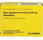 PZN-DE 12415976, AAA - Pharma ALPHA LIPONS&Auml;URE AAA- Pharma 600 mg Filmtabletten 30