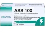 PZN-DE 16384534, Zentiva Pharma ASS 100 50 St., Grundpreis: &euro; 0,03 / St&uuml;ck