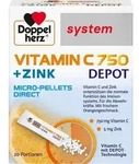 DOPPELHERZ Vitamin C 750 Depot system Pellets 20 St. (39 g)