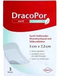 DRACOPOR sensitiv 5x7,2 cm steril m.Silikonkleber 3 St.
